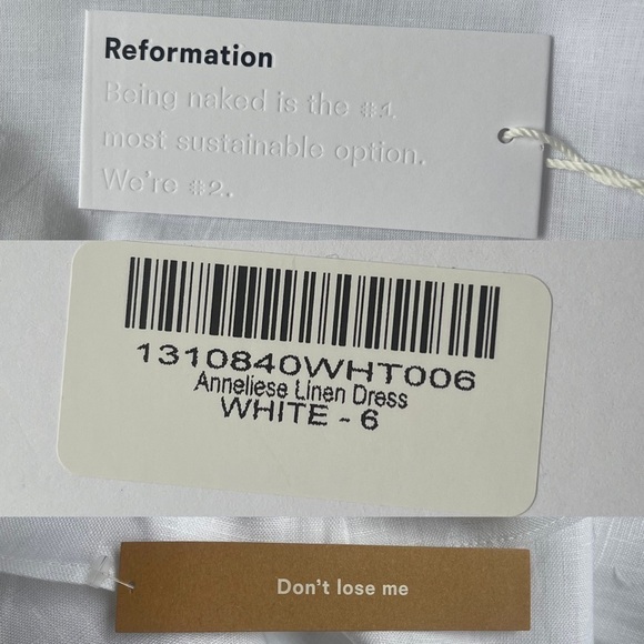 Rare NWT Reformation Anneliese Linen Midi Dress in White Size:6 - Picture 8 of 11